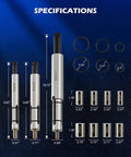 Specifications of 11 Piece Universal Clutch Alignment Tool Kit For Cars Light Trucks And SUVs Pro Grade Heavy Duty Metric Clutch Plate Centering Tools With 3 Spindles Expanding Mandrel Pilot Bearing Adapters Rubber Washers And Gloves