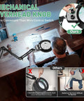 Pro Grade 12X 30X Magnifying Glass With Light And Stand Long Arm Desk Magnifier, user adjusting lamp on wooden desk