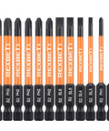 Torx Head Screwdriver Bit Set With 1 Quarter Inch Hex Shank, S2 Steel Magnetic 3 Inch Bits, 12 Piece T5 Through T40, Tamper Proof Options