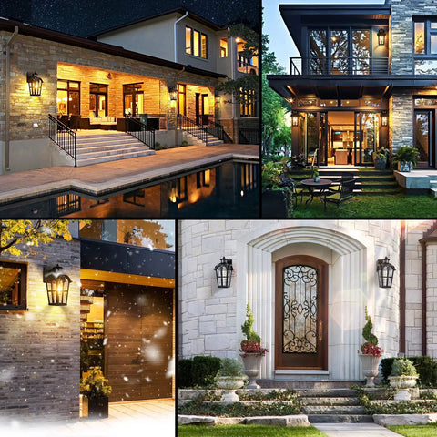 Two Pack Motion Sensor Outdoor Wall Lights Dusk To Dawn Waterproof Exterior Lanterns for various exteriors