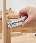 Hand positioning Set Of Six Heavy Duty Iron Sectional Couch Connectors For Modular Sofas With Long Travel Hinge And Antislip Finish.