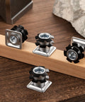 40 Pcs Threaded Caster Inserts 3/8-16 For 1 Inch Square Tubes 16 To 18 Gauge on wooden surface