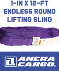 Endless Round Lifting Sling 1 Inch By 12 Feet Purple Lightweight Yet Built Tough With Looped Synthetic Yarn Core.