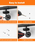 Top Shelf 7 Foot Industrial Pipe Stair Handrail In Classic Matte Black Finish installation steps with drill and screws.