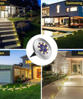 Solar Ground Lights 12 Pack With 8 LED Waterproof Disk Pathway Lights for Steps, Swimming Pool, Lawn, and Aisle