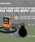 26x4 Heavy-Duty Fat Tire Tube With Military-Grade Butyl Rubber, Schrader Valve, 3.5mm Thickness, packaging and section view