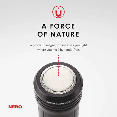 Close-up of magnetic base of Slide Out COB Work Light And Flashlight With Strong Magnetic Base Slyde Plus Two In One Handy Tool