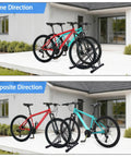 Dual Bike Rack For Indoor Or Outdoor Use Heavy Duty Steel Tire Storage Stand With PVC Feet Two Bike Parking Solution