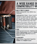 Close-up of American Made Leather EDC Pouch for Men with Rugged Multitool Sheath and Holster Belt Clip Pocket Organizer worn on belt.
