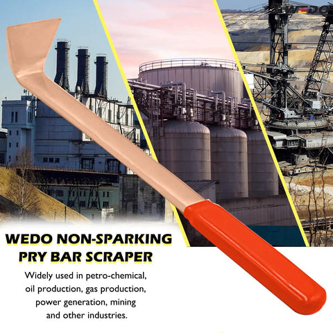 Non-Sparking 16 Piece Tool Set With Beryllium Copper Tools featuring a Wedo non-sparking pry bar scraper with red handle