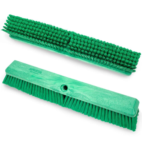 Heavy Duty Grit Crusher Plastic Push Broom Head 18 Inch Multi Surface Sweeper With Non Absorbent Block for cleaning.