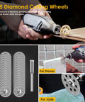Dope 30 Piece Diamond Cutting Wheel Kit for Rotary Tools With 6 Mandrels and Screwdriver, 22mm Cutting Discs for Metal Wood