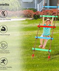 Child playing on Rope Ladder And Disc Swing Set For Kids, Durable Climbing Ladder For Swing Sets in backyard setting