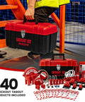 Grab And Go Lockout Tagout Kit With 39 Pack OSHA Compliant Locks And Red Double Decker Toolbox For Industrial Electrical Breakers