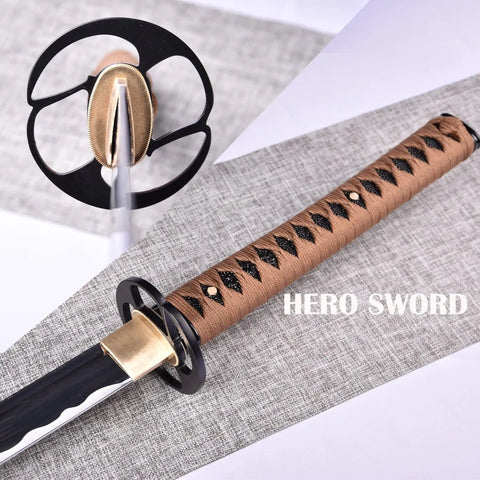 Handmade Aluminum Steel Katana Full Tang Blunt Blade For Safe Practice Iaido Bushido Samurai Sword with decorative handle