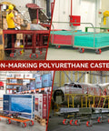 Heavy Duty Polyurethane Caster Wheels Set of 4 5x2 Inch Industrial Casters with 4000 lb Load Capacity in various uses
