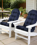 Adirondack Chair Cushions Set Of 2 Weather Resistant High Back Rocking Patio Cushions Indoor Outdoor Tufted Thick Seat Pads