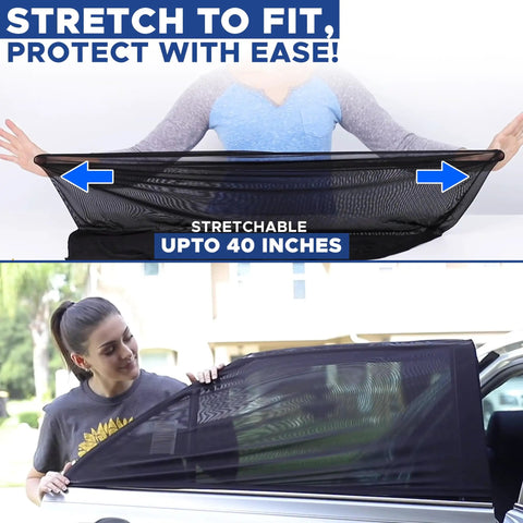 Pack Of 2 Car Window Screens For Camping With Bug Proof Mosquito Net Mesh UV Protection Breathable Privacy Blackout Covers