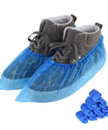 Disposable Shoe Covers One Size Fits All Super Durable CPE Material Waterproof Non Slip Dust Proof Boot Covers For Floors And Carpets Blue 100 Pack 50 Pairs Thick Tear Resistant Pro Grade covering shoes