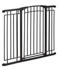 Multi-Use Tall Walk-Thru Baby Gate In Black Metal, Pressure Mount Or Hardware Mount Options, Adjustable 28 To 48 Inch Wide, 36 Inch Tall