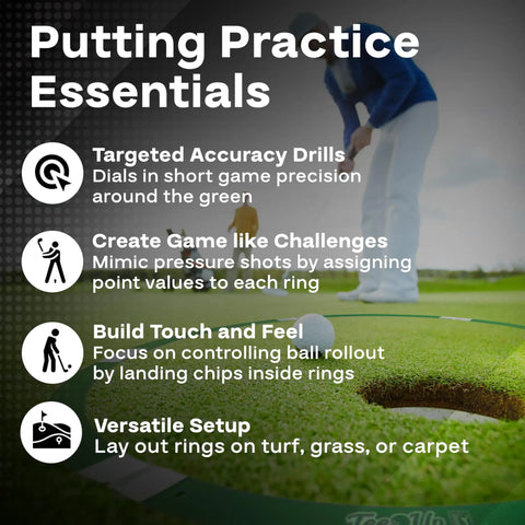 Golf Practice Aids Kit With Chipping Nets, Putting Rings, And Target Rings For Indoor And Outdoor Training use guide