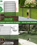 10 Panel Garden Fence Animal Barrier 33 Inch High 24 Foot Long No Dig Rustproof Metal Wire Panels installed in yard