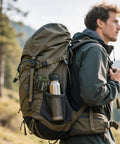 Hiker with backpack carrying USB C Rechargeable Plasma Lighter With Windproof Flameless Arc Electric Lighter IP56 Waterproof