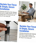 Office Chair Repair Kit With 36 Plastic Tube Clips And 1.2 Inch Stainless Steel Hose Clamps Anti Sinking Clamp Fix For Adjustable Height Cylinders Diy Chair Repair Tools Quick Fix Solution displayed with user and installation guide.