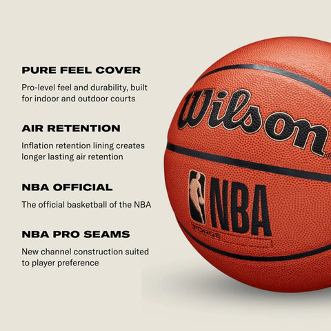 Forge Indoor Outdoor Basketball Size 7 29.5 Inch With Pro Feel Cover For Superior Control And Durability Long Lasting Air Retention