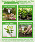 Four images showing a 6 In 1 Soil Tester With Three Probes For Moisture, PH, Fertility, Sunlight, Temperature And Humidity in use.