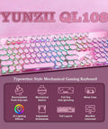 Pink Retro Mechanical Gaming Keyboard Boss Level Design Featuring Classic Typewriter Layout And Solid Steel Chassis Delivers snappy click feel ideal for long desk sessions or epic weekend gaming grinds.