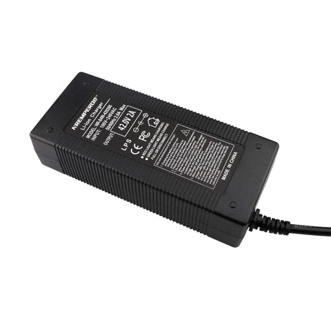 Versatile 36V Lithium Battery Fast Charger With 42V 2A Output For Most 36V 10S Scooters And E Bikes 100 to 240V AC Input 5.5mm DC Round Plug 1 Prong Overload Short Circuit And Overvoltage Protection Slim Compact Design