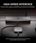Blazing Fast USB4 Portable External Type-C SSD 2TB With 4000 MBps Read And 3600 MBps Write, connected to a docking station