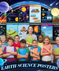 12 Piece Earth Science Poster Set For Classroom Decor 17x11 Inches Geology Geography Learning Charts Environmental Science Wall Decor Students And Teachers Must Have Elementary And Middle School Teaching Materials with planets and students.