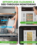 Heavy Hitter 2000 Watt Commercial Electric Food Dehydrator With 20 Stackable Stainless Steel Trays And Simple Digital Controls, showcasing dishwasher-safe trays and a see-through door.