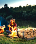 Heavy Duty 29 Inch Firewood Rack For Indoor Or Outdoor Use Sturdy Iron Log Holder With Big Capacity Storage by campsite fire