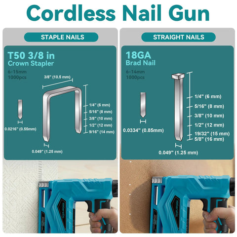 Heavy Duty 2 In 1 Cordless Brad Nailer And Stapler Combo With 18 Volt Battery No Sweat Upholstery And Diy Woodworking Smooth Operator Includes 2000 Staples And 18 Gauge Nails For Pros