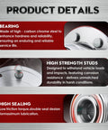 Product details showing bearing, high strength studs, and high sealing features of 2 Pack Front Wheel Bearing Hub Assembly Replacement For Audi And VW Cars With ABS 5 Lug Fits A3 Quattro TT Beetle CC Golf GTI Jetta Passat Eos R32 And More Premium Quality Wheel Hub Bearings.