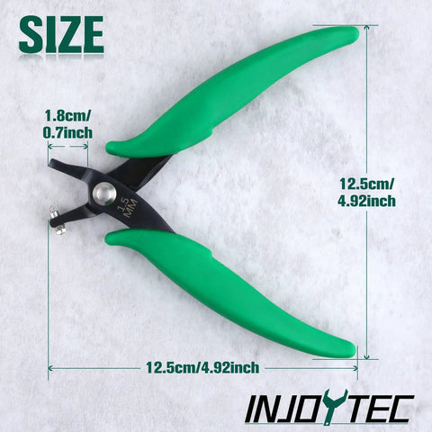 One Point Five Millimeter Metal Hole Punch Pliers For Jewelry And Beading Short Jaw Sheet Metal Tool with size measurements