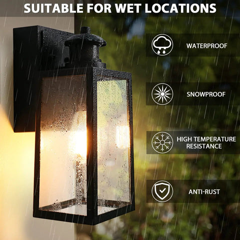 Dusk To Dawn Motion Sensor Porch Light With Built In GFCI Outlet No Fuss Install Waterproof Anti Rust Exterior Wall Mount Light