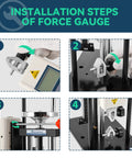 Installation steps of Beefy 500N Force Gauge With Wheel Operated Test Stand And 150mm Stroke Built For Quick Accurate Push Pull And Tensile Tests Rugged Pro Grade System With Clear Readout And Ready For Lab Or Shop Use HLB, wheel clamp setup