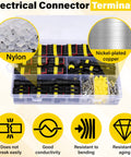 352 Piece Waterproof Car Electrical Connector Kit with nylon and nickel-plated copper terminals, organized in a case.