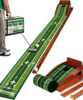 Indoor Golf Putting Mat With Easy Setup And Automatic Ball Return, Wrinkle Free Surface Closely Mimicking Real Green Speed