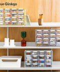 Stackable 16 Drawer Clear Cabinet Organizer For Hardware Beads Plastic Bricks Office And Craft Supplies With Transparent Compartments And Adjustable Dividers Made In Korea Gray Workhorse on shelf