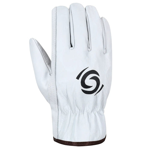 Beefy Goat Skin Leather Work Gloves Pack Of 12 Pairs For Men And Women Cut Resistant 1 mm Thick Leather with logo