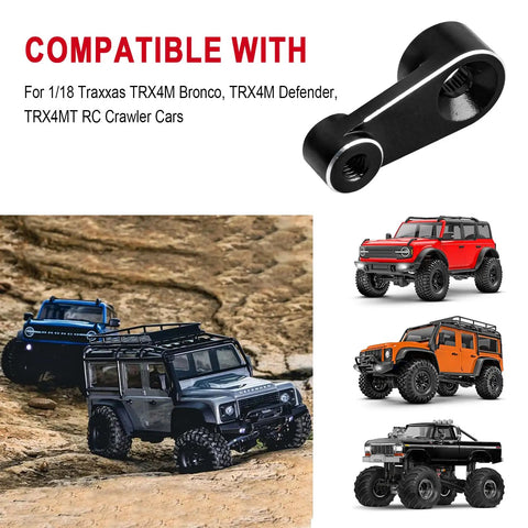 Aluminum Servo Horn Arm Upgrade For One Eighteen Scale Traxxas TRX4M TRX4MT RC Crawler Stock Servo Replacement Black Anodized Finish