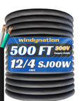 No Sweat 500 Foot 12 Awg 12/4 Sjoow Extension Cable Cord For EV Chargers Motor Leads Battery Packs Portable Power Wire.
