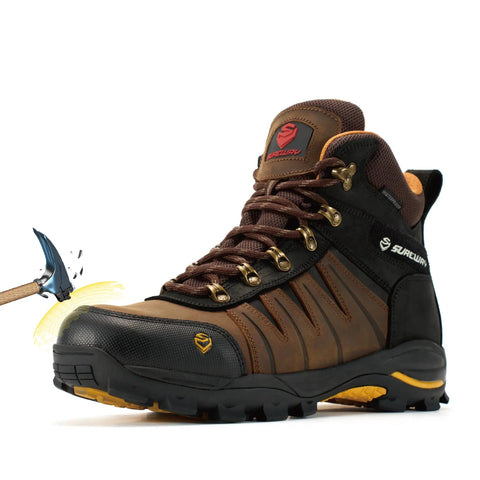 6 Inch Waterproof Steel Toe Work Boots For Men EH Rated Oil And Slip Resistant Full Grain Leather Lace Up Safety Shoes For Roofing Hunting And Heavy Duty Industrial Jobs Built Tough As Nails