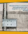 8 Pack 4 By 2 Inch Metal Electrical Boxes, 2-1/8 Inch Deep Square Junction Box, 16.5 Cu In Capacity, Galvanized Steel Drawn Construction, Silver installed in wall