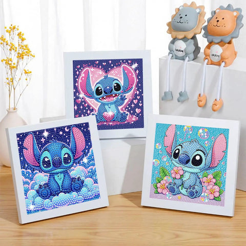 Starter Friendly Diamond Art Painting Kits Six Pack For Beginners Easy DIY Cute Heart Gem Art Sets For Cartoon Lovers